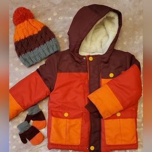 Cute! 3 piece winter set: jacket, hat and mittens